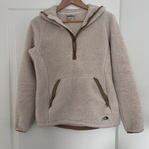 The North Face Beige/cream Sherpa Half-Zip jacket - small